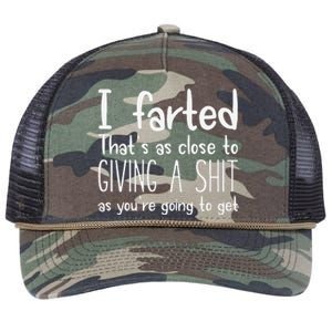 I Farted ThatS As Close To Giving A Shit As YouRe Going To Gift Retro Rope Trucker Hat Cap