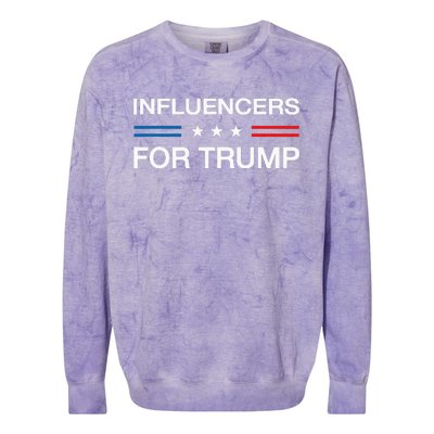 Influencers For Trump 2024 Funny Election Influencer Creator Colorblast Crewneck Sweatshirt