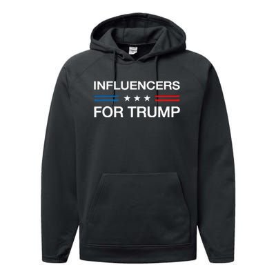 Influencers For Trump 2024 Funny Election Influencer Creator Performance Fleece Hoodie