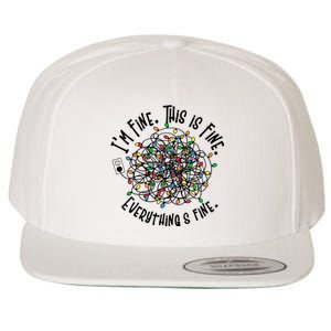 I'm Fine This Is Fine Everythings Fine Funny Christmas Lights Wool Snapback Cap