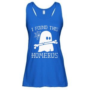 I Found This Humerus Funny Halloween Ghost Skeleton Ladies Essential Flowy Tank