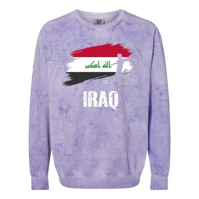 Iraq Football Team Player Flag Colorblast Crewneck Sweatshirt