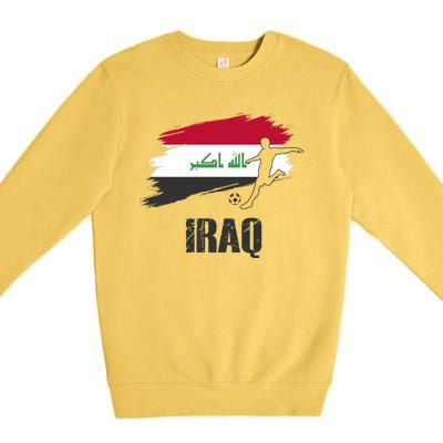 Iraq Football Team Player Flag Premium Crewneck Sweatshirt