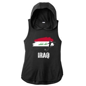 Iraq Football Team Player Flag Ladies PosiCharge Tri-Blend Wicking Draft Hoodie Tank