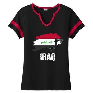 Iraq Football Team Player Flag Ladies Halftime Notch Neck Tee