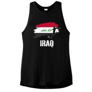 Iraq Football Team Player Flag Ladies PosiCharge Tri-Blend Wicking Tank