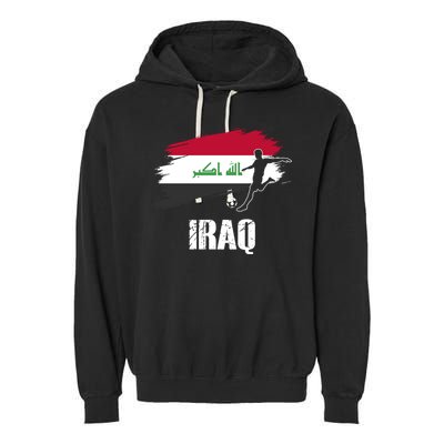 Iraq Football Team Player Flag Garment-Dyed Fleece Hoodie