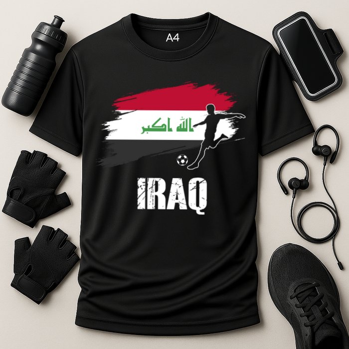 Iraq Football Team Player Flag Cooling Performance Crew T-Shirt