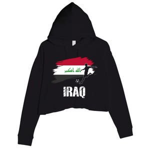 Iraq Football Team Player Flag Crop Fleece Hoodie