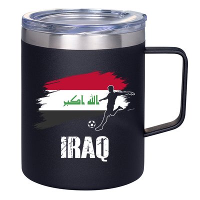 Iraq Football Team Player Flag 12oz Stainless Steel Coffee Mug