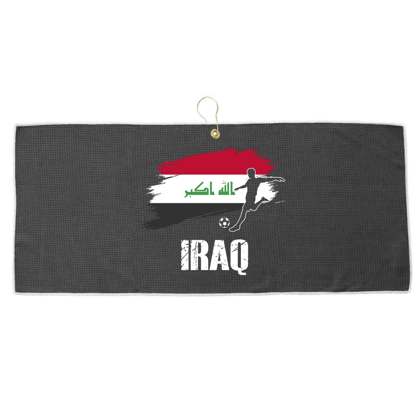 Iraq Football Team Player Flag Large Microfiber Waffle Golf Towel