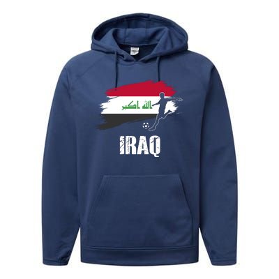 Iraq Football Team Player Flag Performance Fleece Hoodie