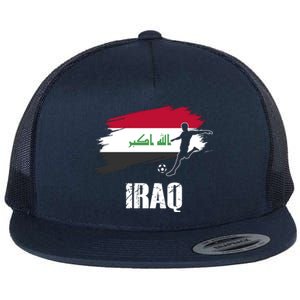 Iraq Football Team Player Flag Flat Bill Trucker Hat