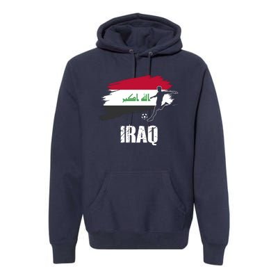 Iraq Football Team Player Flag Premium Hoodie