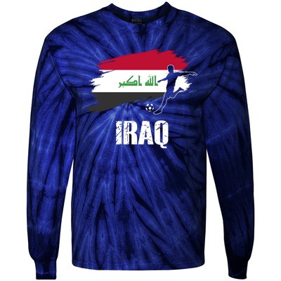 Iraq Football Team Player Flag Tie-Dye Long Sleeve Shirt