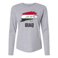 Iraq Football Team Player Flag Womens Cotton Relaxed Long Sleeve T-Shirt