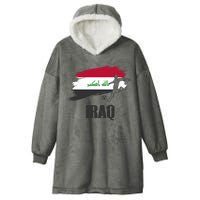 Iraq Football Team Player Flag Hooded Wearable Blanket