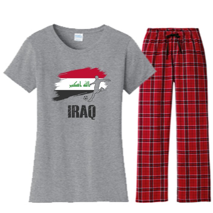 Iraq Football Team Player Flag Women's Flannel Pajama Set