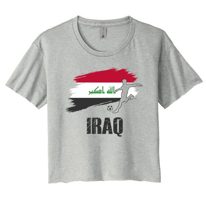 Iraq Football Team Player Flag Women's Crop Top Tee