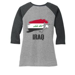 Iraq Football Team Player Flag Women's Tri-Blend 3/4-Sleeve Raglan Shirt