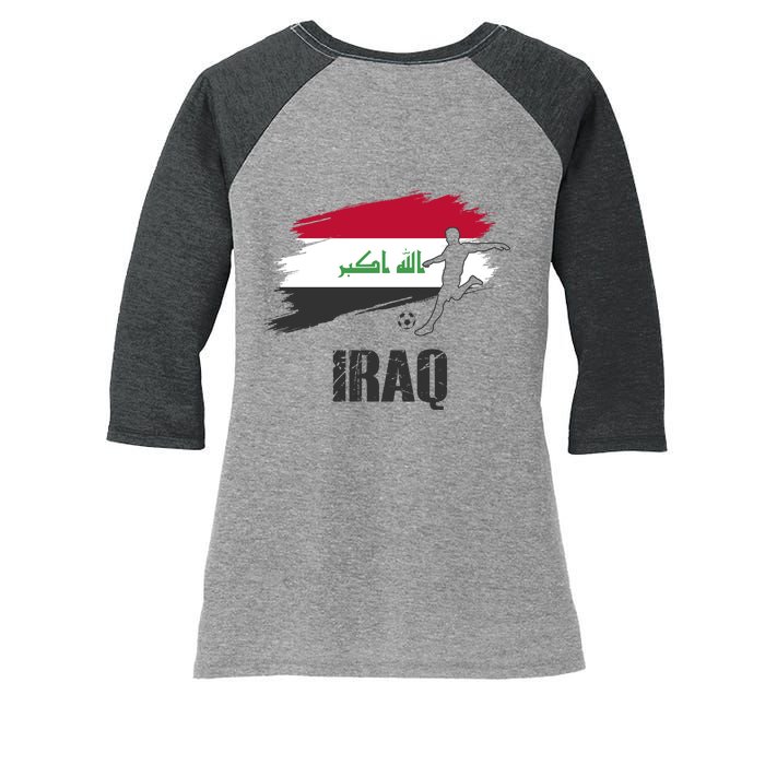 Iraq Football Team Player Flag Women's Tri-Blend 3/4-Sleeve Raglan Shirt