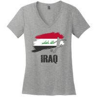 Iraq Football Team Player Flag Women's V-Neck T-Shirt