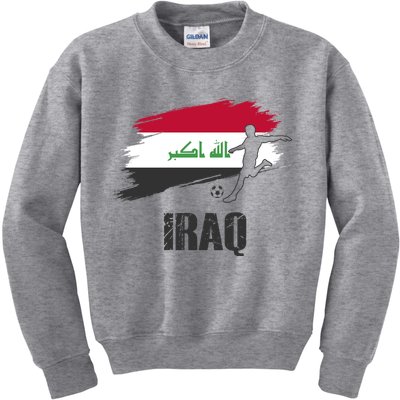 Iraq Football Team Player Flag Kids Sweatshirt