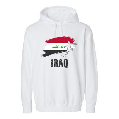 Iraq Football Team Player Flag Garment-Dyed Fleece Hoodie