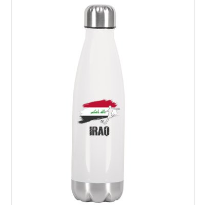 Iraq Football Team Player Flag Stainless Steel Insulated Water Bottle