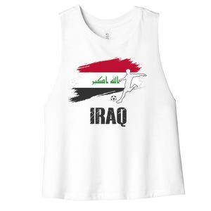 Iraq Football Team Player Flag Women's Racerback Cropped Tank