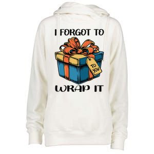 I Forgot To Wrap It Funny Christmas Pregnancy Announcement Womens Funnel Neck Pullover Hood