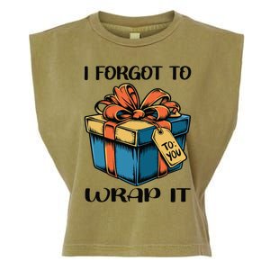 I Forgot To Wrap It Funny Christmas Pregnancy Announcement Garment-Dyed Women's Muscle Tee