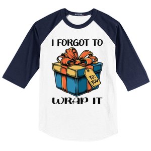 I Forgot To Wrap It Funny Christmas Pregnancy Announcement Baseball Sleeve Shirt