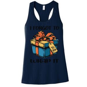 I Forgot To Wrap It Funny Christmas Pregnancy Announcement Women's Racerback Tank