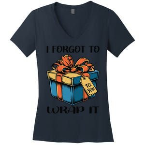 I Forgot To Wrap It Funny Christmas Pregnancy Announcement Women's V-Neck T-Shirt