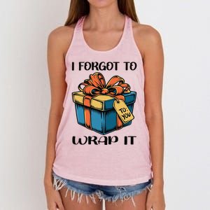 I Forgot To Wrap It Funny Christmas Pregnancy Announcement Women's Knotted Racerback Tank