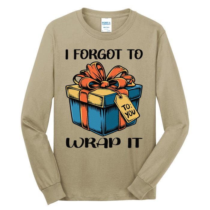 I Forgot To Wrap It Funny Christmas Pregnancy Announcement Tall Long Sleeve T-Shirt