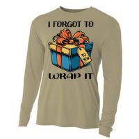 I Forgot To Wrap It Funny Christmas Pregnancy Announcement Cooling Performance Long Sleeve Crew