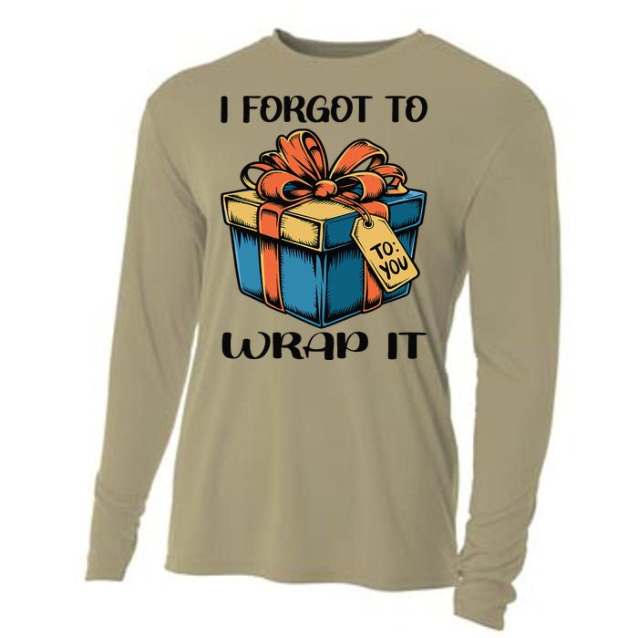 I Forgot To Wrap It Funny Christmas Pregnancy Announcement Cooling Performance Long Sleeve Crew