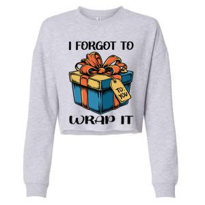 I Forgot To Wrap It Funny Christmas Pregnancy Announcement Cropped Pullover Crew