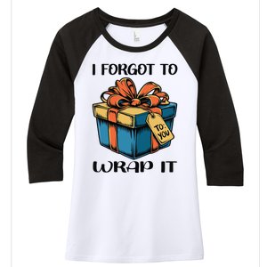 I Forgot To Wrap It Funny Christmas Pregnancy Announcement Women's Tri-Blend 3/4-Sleeve Raglan Shirt