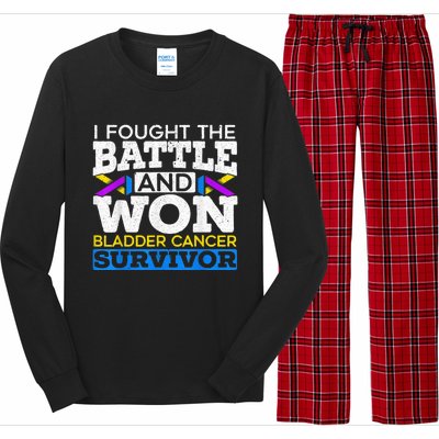 I Fought The Battle And Won Bladder Cancer Survivor Long Sleeve Pajama Set