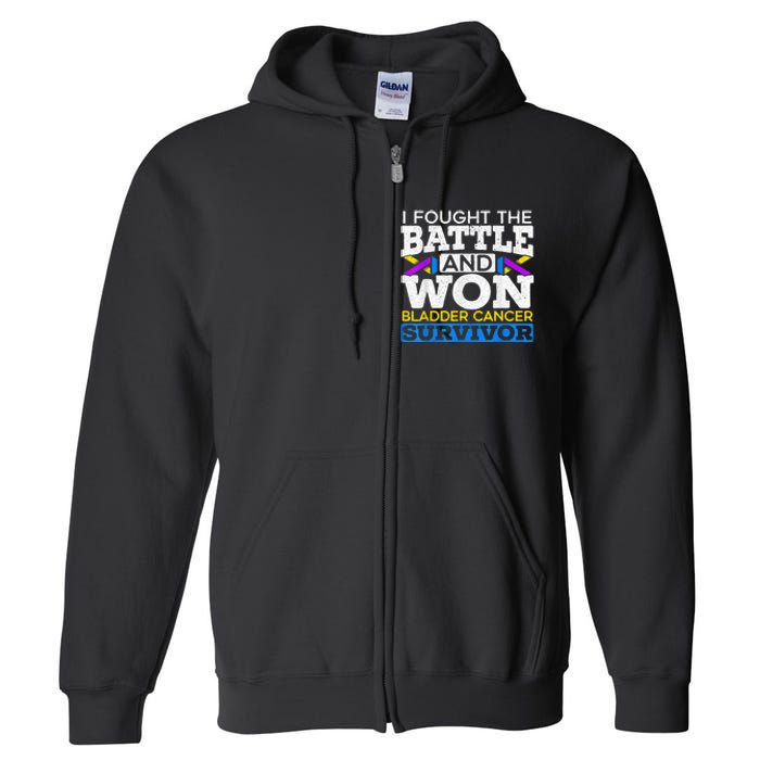 I Fought The Battle And Won Bladder Cancer Survivor Full Zip Hoodie