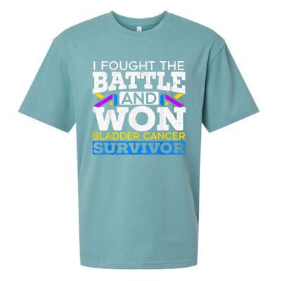 I Fought The Battle And Won Bladder Cancer Survivor Sueded Cloud Jersey T-Shirt