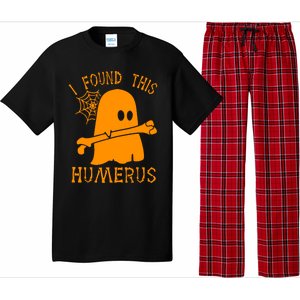 I Found This Humerus Funny Ghost Nurse Halloween Funny Gift Pajama Set