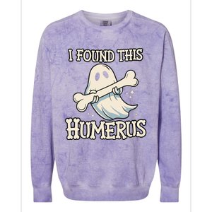 I Found This Humerus Halloween Ghost Bone Humorous Funny Colorblast Crewneck Sweatshirt