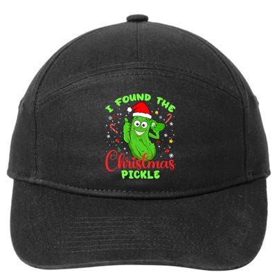I Found The Christmas Pickle Funny Xmas Party Gift 7-Panel Snapback Hat