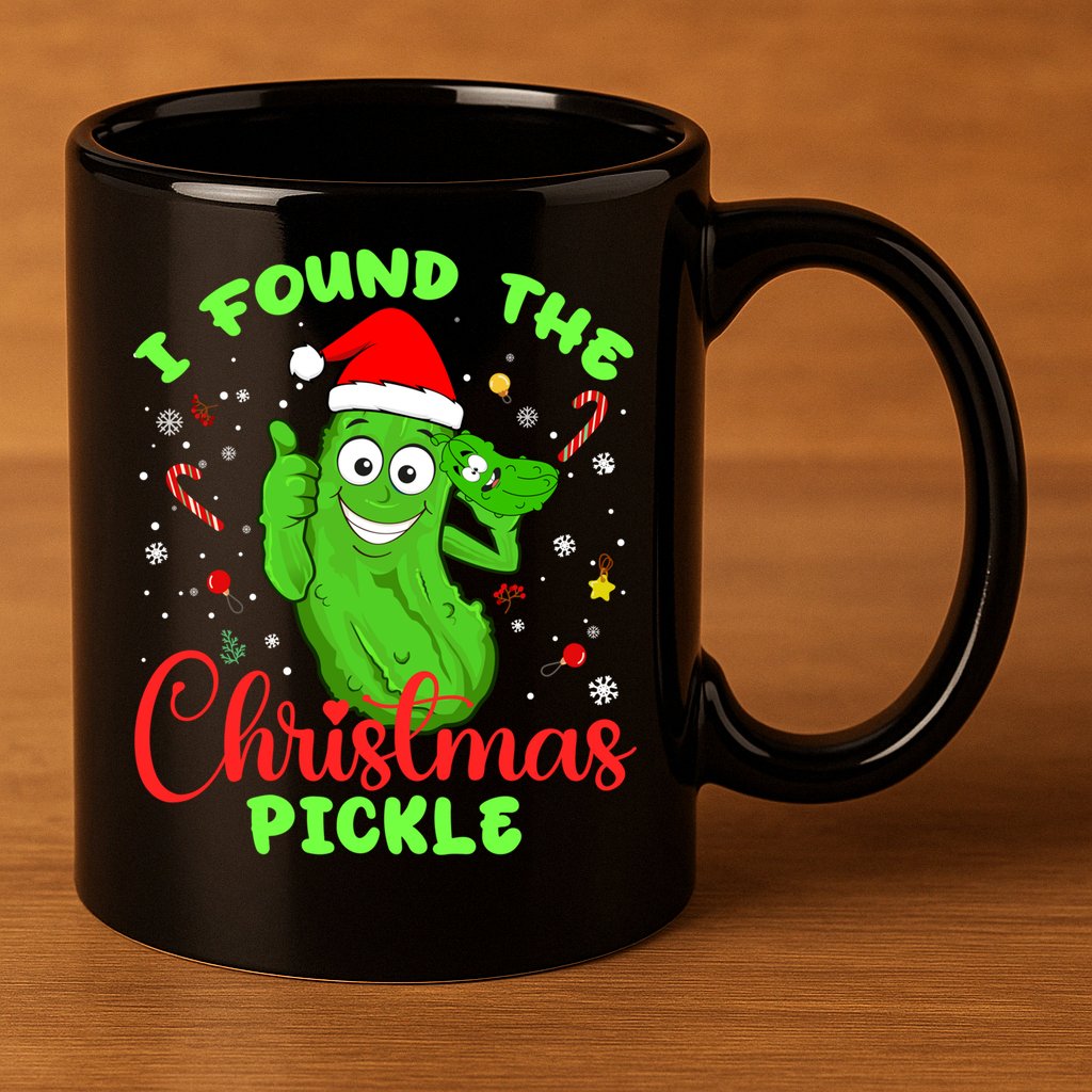 I Found The Christmas Pickle Funny Xmas Party Gift 11oz C Handle Ceramic Mug