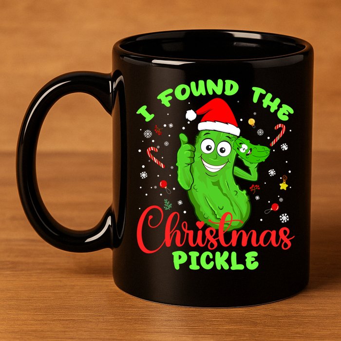 I Found The Christmas Pickle Funny Xmas Party Gift 11oz C Handle Ceramic Mug