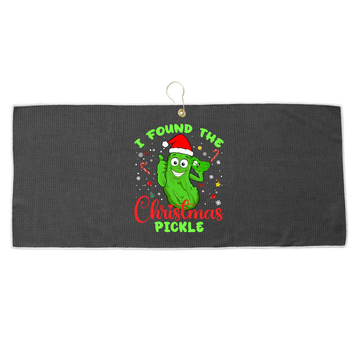 I Found The Christmas Pickle Funny Xmas Party Gift Large Microfiber Waffle Golf Towel